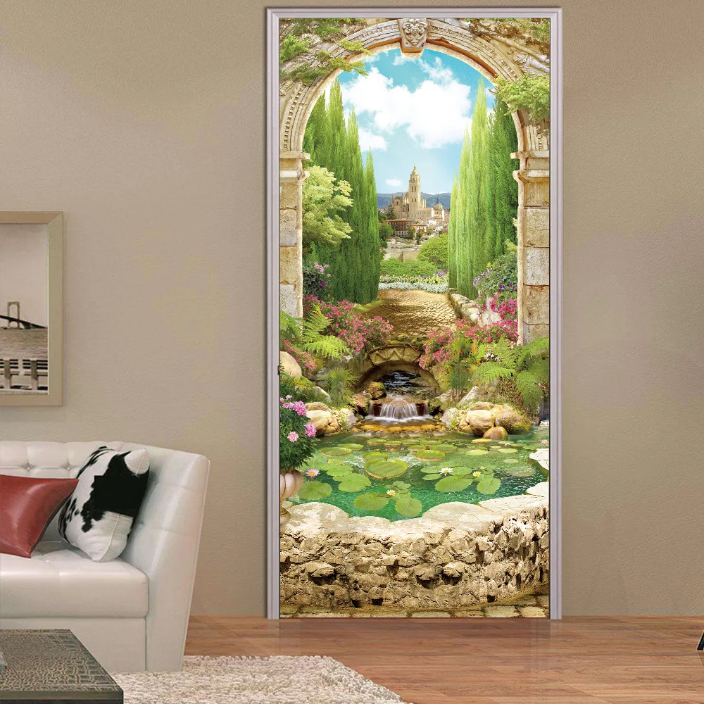 Итальянская архитектура Арка сад стиль двери наклейки домашний Декор Гостиная