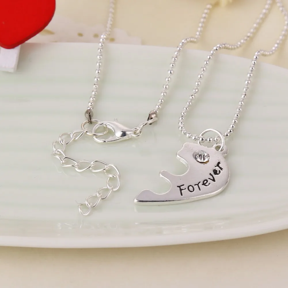 3 шт./компл. Best Friends Forever Three Heart BFF колье креативный металлический кулон серебряное