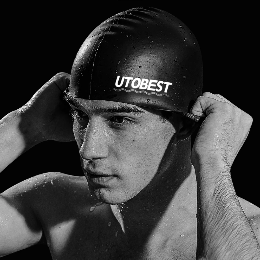 UTOBEST силиконовая шапочка для купания водонепроницаемая бассейна плавания мужчин