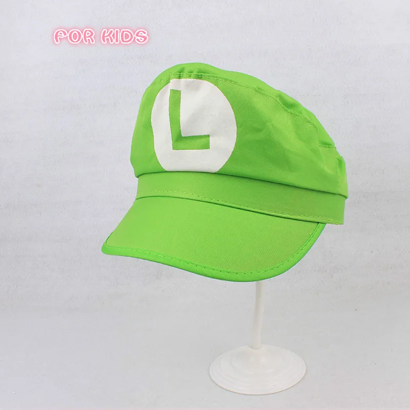 Luigi for kids Горячая NS игра Супер Марио Одиссея Косплей шляпа для взрослых детей аниме ролевая Кепка Красный Супер Марио Луиджи - Цвет: Luigi for kids