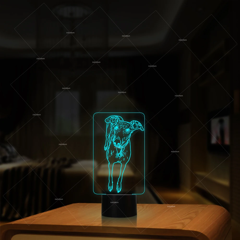 PET Addiction Dalmatian Dog design illusion LED night LAMP Novelty as dog gift ideas for owners | Лампы и освещение
