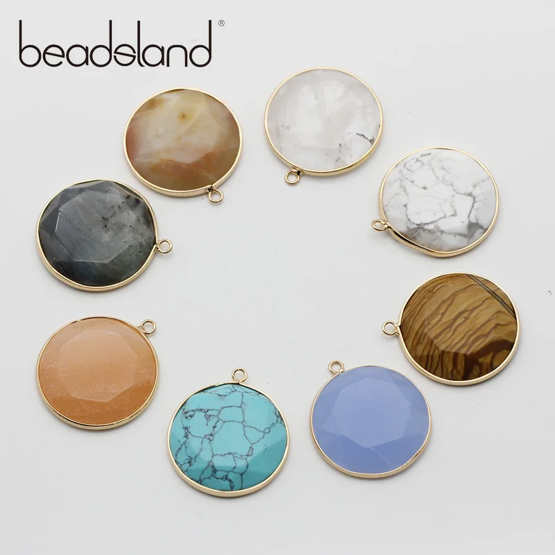 Beadsland натуральный камень полудрагоценный Круглый Кулон сделай сам модные