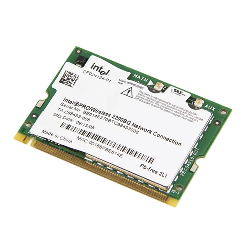 Фирменная Новинка Тетрадь WLAN для Intel 2200 BG 802.11b/G 54 Мбит/с Беспроводной WI FI Mini PCI