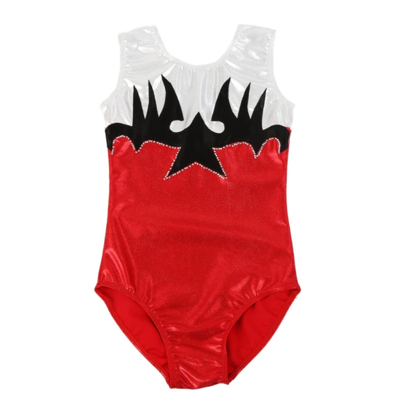 Цельнокроеное танцевальное балетное платье для гимнастики Цвет радий Рисунок со