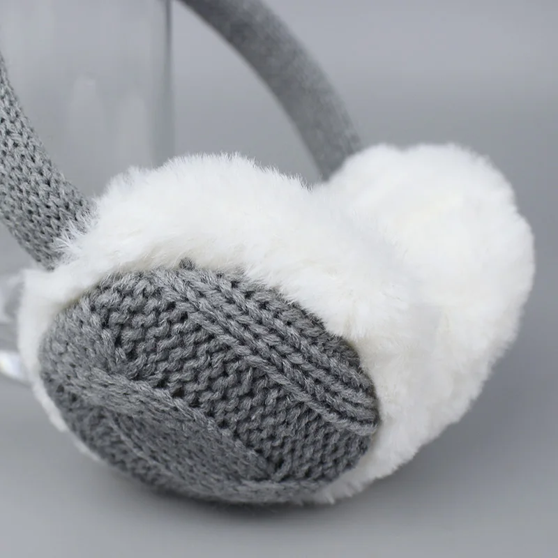 Модные зимние наушники женские теплые Наушники унисекс вязаные плюшевые для