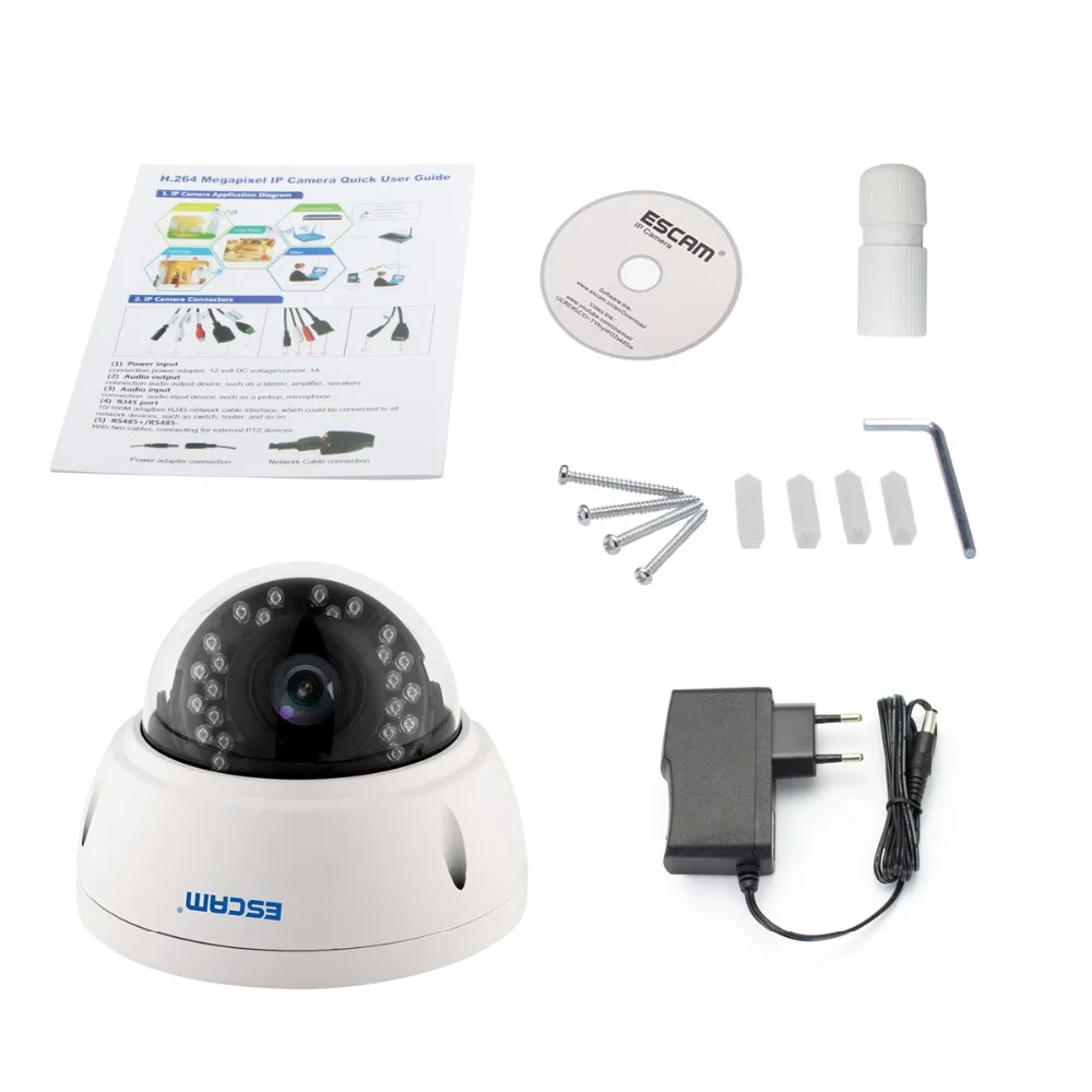 Купольная IP камера Escam QD420 H.265 4 МП 1520P|Камеры видеонаблюдения| |