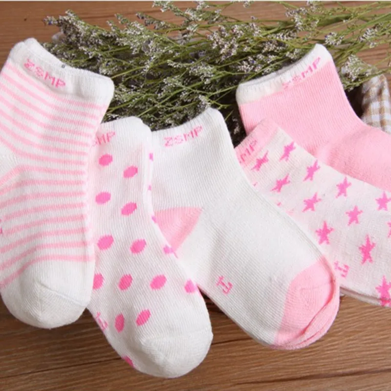10 шт./лот = 5 пар хлопковых детских носков носки тапочки для новорожденных - Фото №1
