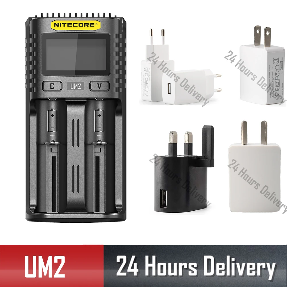 Nitecore UM2 USB Dual SlOT QC зарядное устройство интеллектуальная схема глобальная