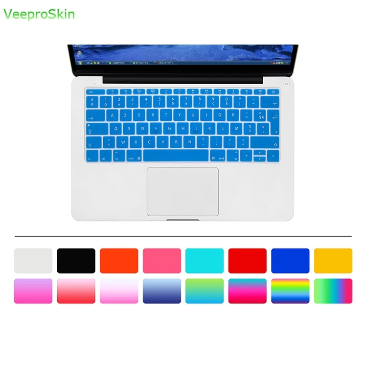 Чехол для Macbook 12 дюймов AZERTY French UK силиконовый чехол клавиатуры MacBook New Pro 13 A1708