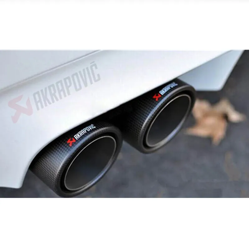 1 шт. двойной AKRAPOVIC углеродное волокно+ нержавеющая сталь выхлопной трубы глушитель Матовый Серебряный выхлопной наконечник