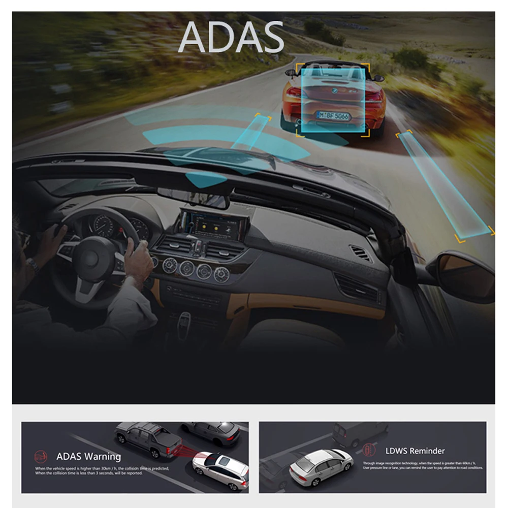 Junsun E26 Pro 4 г Видеорегистраторы для автомобилей Камера GPS ADAS 7 ''Android 5.0 автомобиль