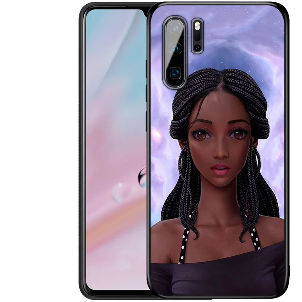 IYICAO Girls Black Women Art Soft Silicone Case for Huawei P Smart P30 P20 P10 Lite Pro Phone |