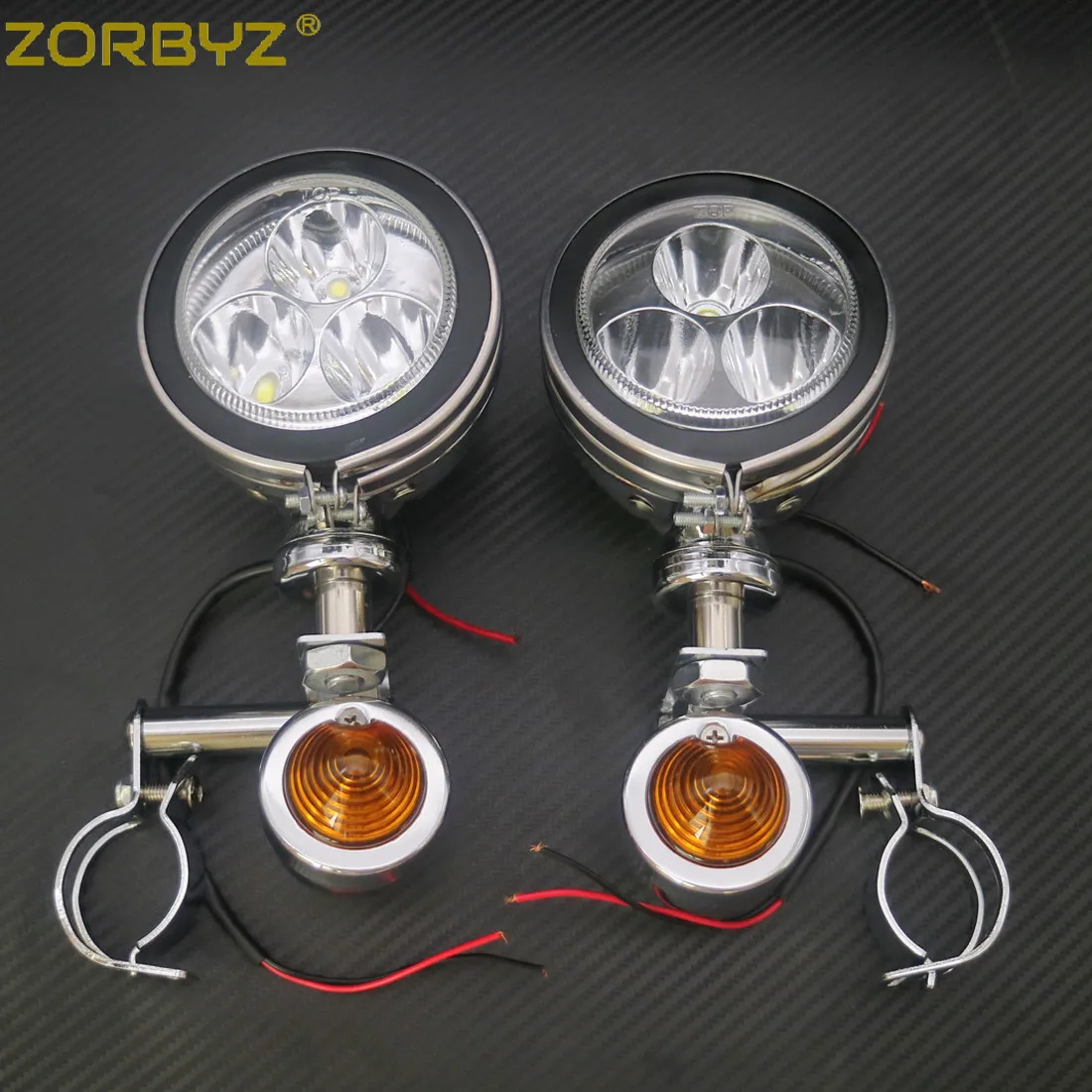 ZORBYZ мотоциклетный хромированный металлический поворотный сигнал светодиодный