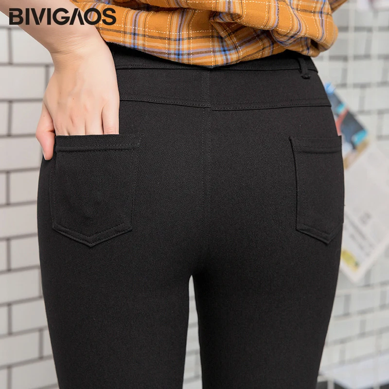BIVIGAOS новые корейские Мода и досуг узкие брюки карандаш тонкие карманы шпильки