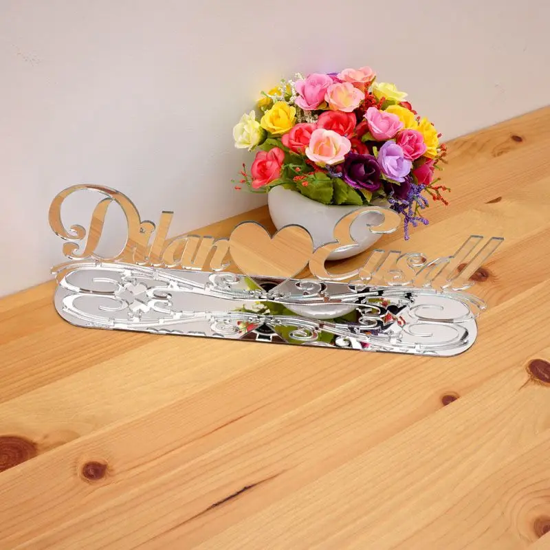 Персонализированное зеркальное имя для настольного декора акриловое зеркало