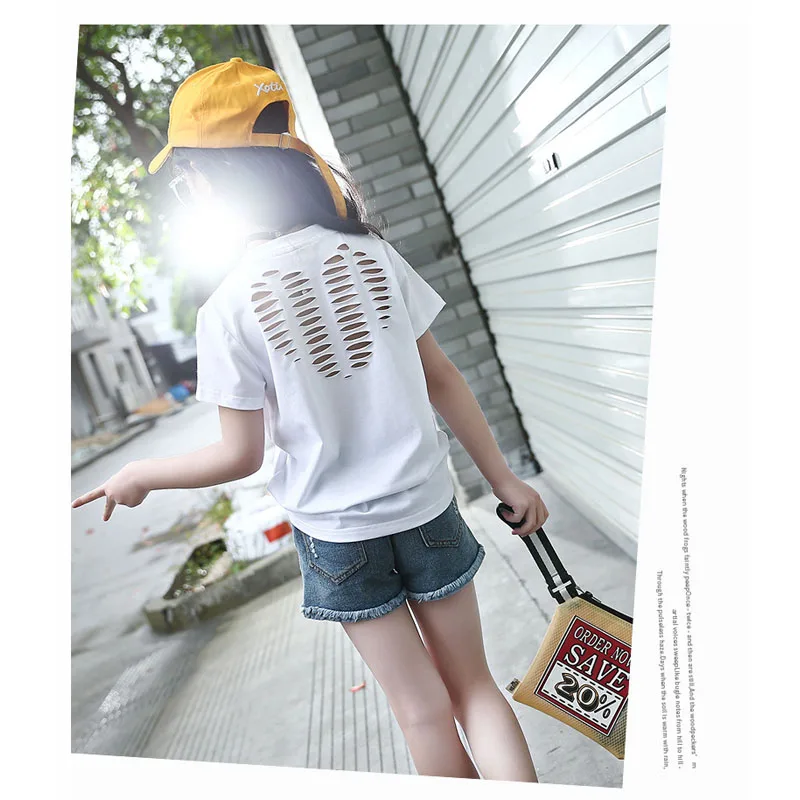 

Girl Clothes Children's Wear Cotton Letter Printed Short-sleeved T-shirt 4-11 Y Child Quality Clothing Roupas Infantis Hot Sale