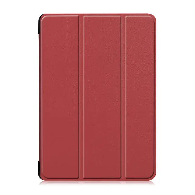 Магнитный чехол из искусственной кожи для lenovo Tab M10 TB-X605F TB-X605L 10,", чехол для планшета с бесплатной защитой экрана+ стилус - Цвет: wine red