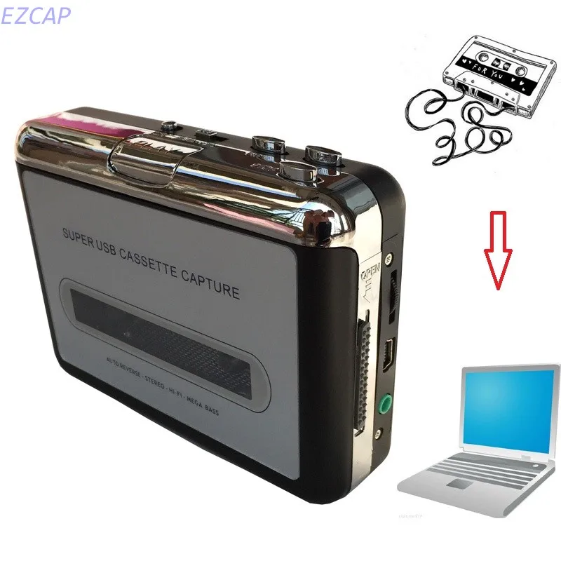 USB кассета Walkman плеер конвертер преобразование olc ленты в mp3 через ПК для windows mac linux