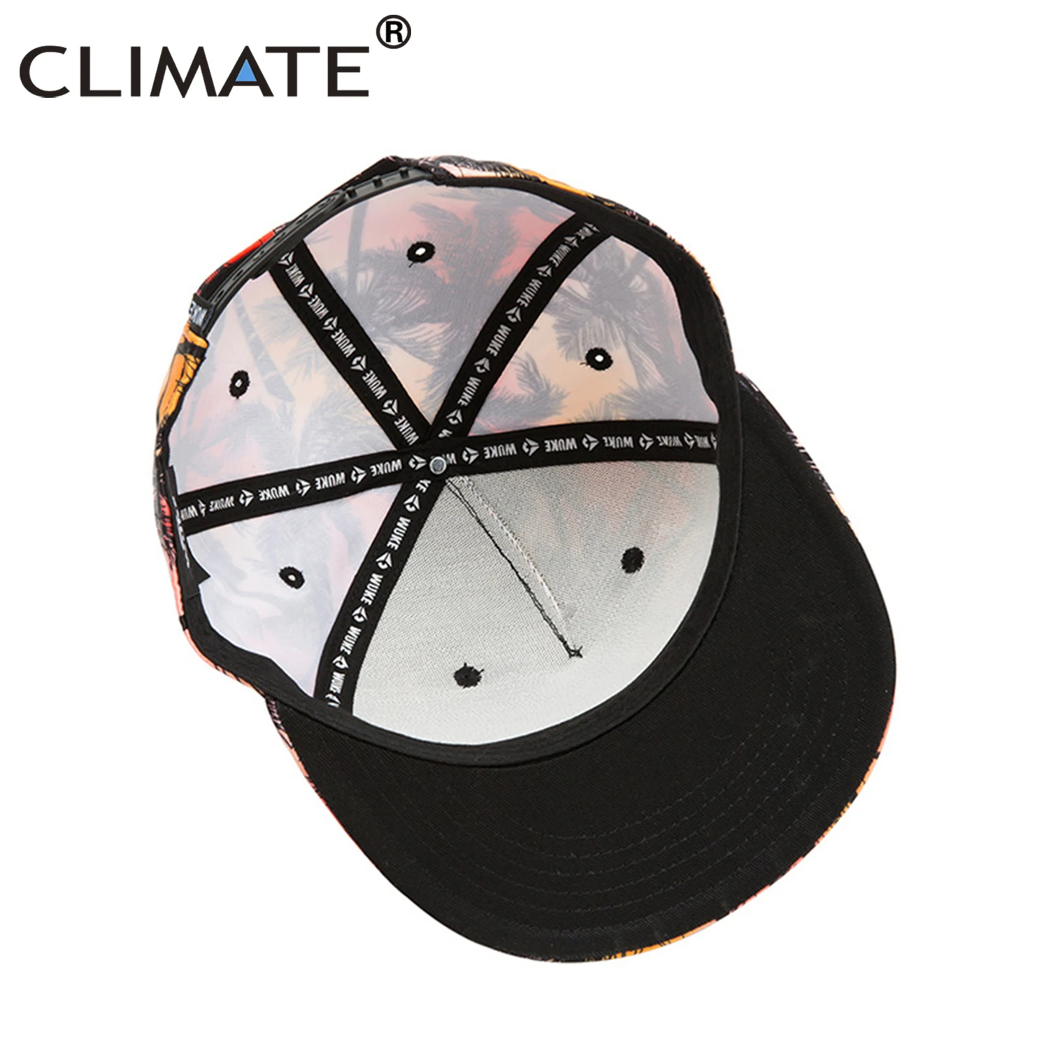 CLIMATE Coconut Tree Hip Hop Snapback Caps Men Seaside Beach Cap Vacation Rapper 3D Printing Street Dancer Dance Hat |