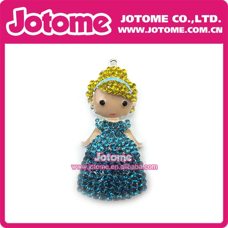 Мода 50 мм Милая Золушка Принцесса Стразы массивная Подвеска Шарм подвески/Шарм