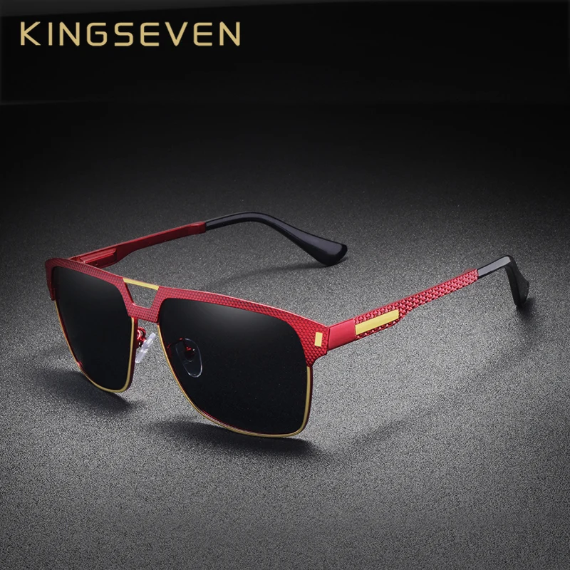 Женские солнцезащитные очки KINGSEVEN черные классические водительские с