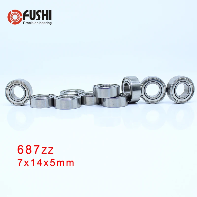 687ZZ подшипник 7*14*5 мм(10 шт.) ABEC-5 миниатюрные 687 Z ZZ Высокая точность 687z шарикоподшипники