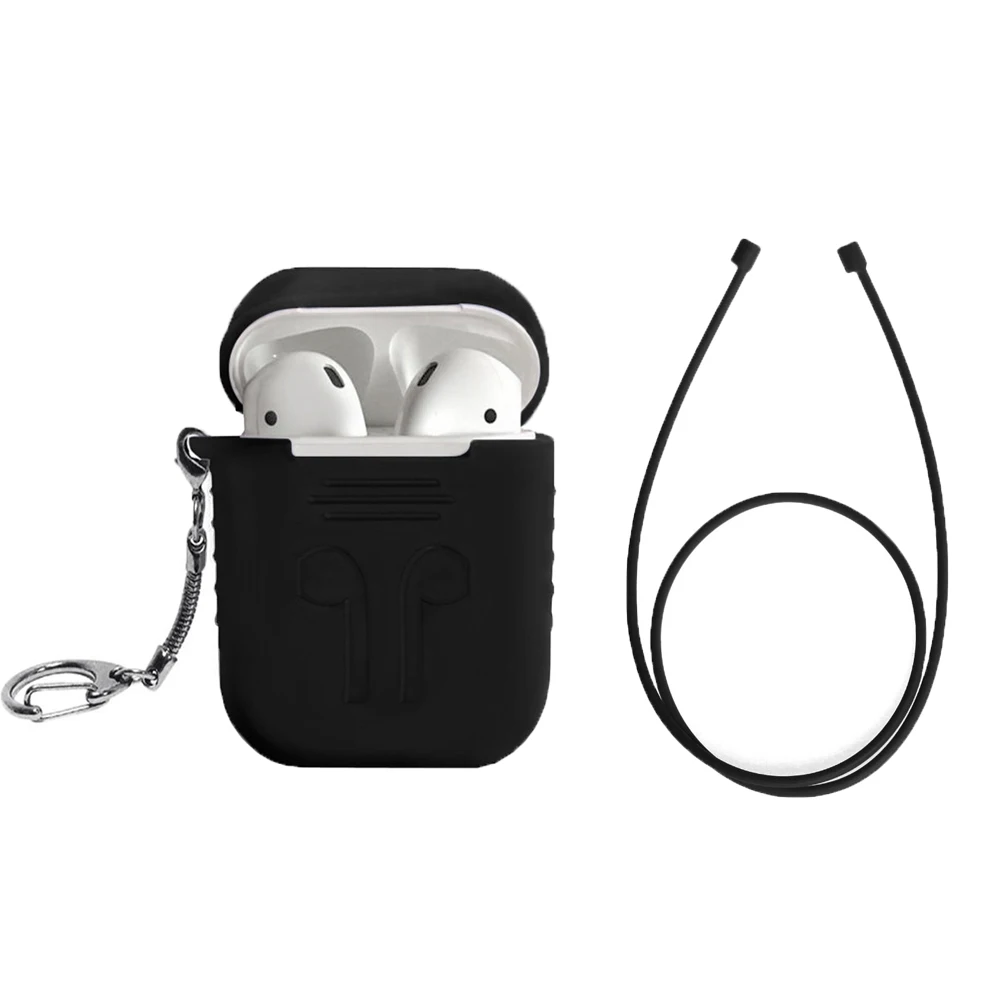 Anti Lost Case For Apple AirPods Ear Loop String Silicone Shock Proof Key-chain Protector Case+Strap for Portable Cover |