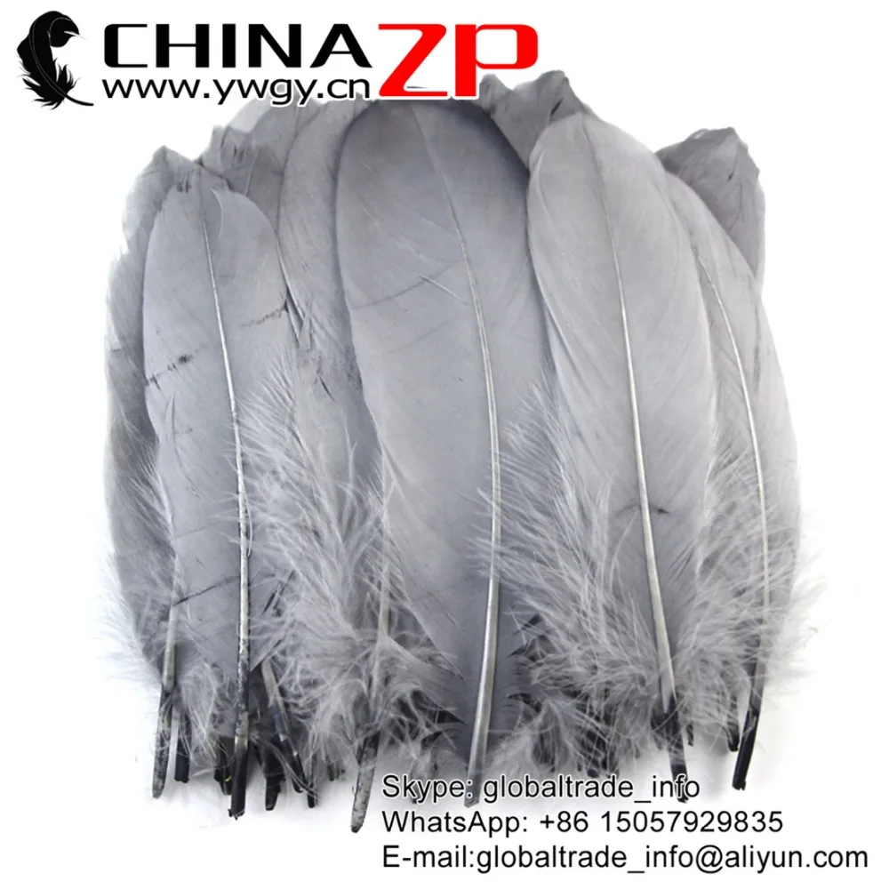 

Gold Manufacturer CHINAZP Factory 500pcs/lot Hot Sale Dyed Grey Goose Loose Feathers for DIY Decorations