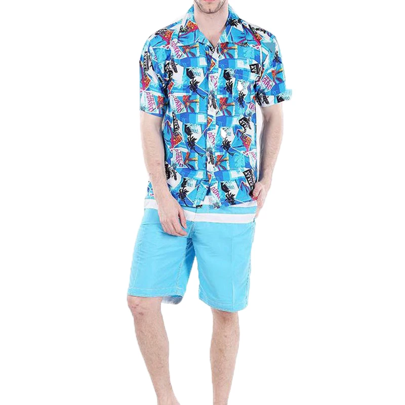 Casual Yard Beach Men Short Sleeve Shirt 2020 New Summer Hawaiian Male Tops Masculina Printed Beachwear Shirts L-4XL | Мужская одежда