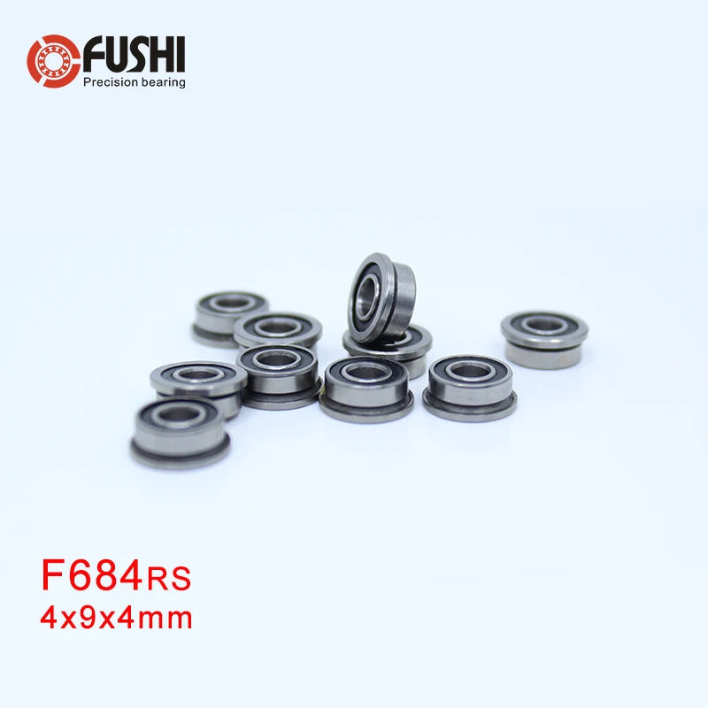 F684-2RS подшипник 4x9x4 мм (10 шт.) ABEC-1 миниатюрные фланцевые шарикоподшипники F684RS LF-940DD |