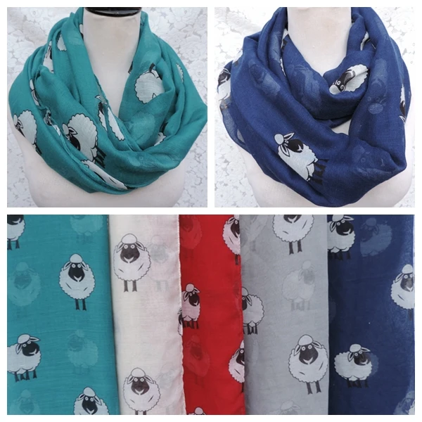 Бесплатная доставка новинка 2018 Модный женский синий белый цвет милый шарф петля