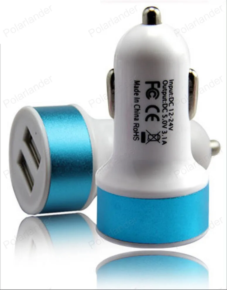Автомобильное зарядное устройство с двумя USB для мобильных телефонов и цифровых