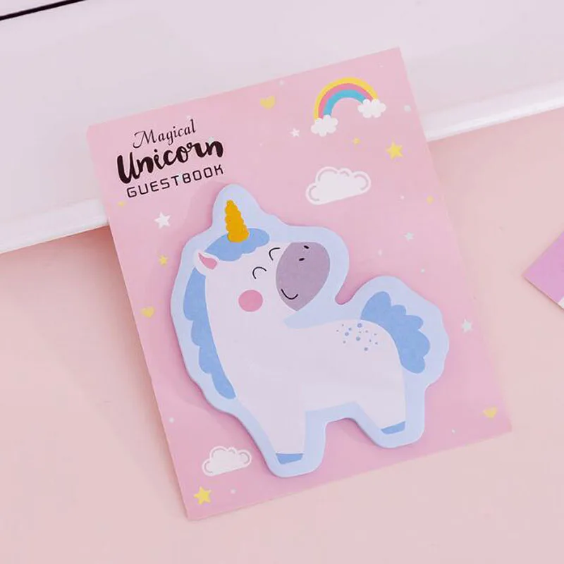 Милый Единорог липкий стикер для заметок Kawaii блокноты стикеры s закладки сообщение заметки офисные школьные принадлежности канцелярские товары - Цвет: Blue