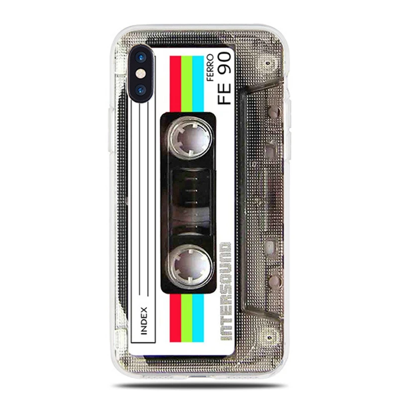 Ретро чехол для телефона с магнитной лентой iphone X мягкий 6 6S 7 8 Plus классический