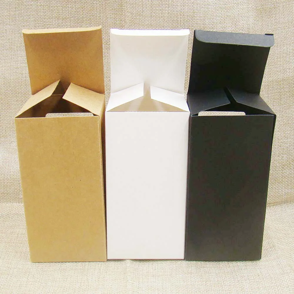 7*7*14 см белая/черная/Крафт Бумажная оконная коробка черпосылка упаковочная