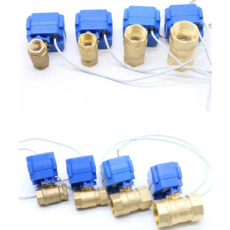 AC220V/DC12V DC24V 2-ходовой латунный моторизованный шаровой клапан миниатюрный