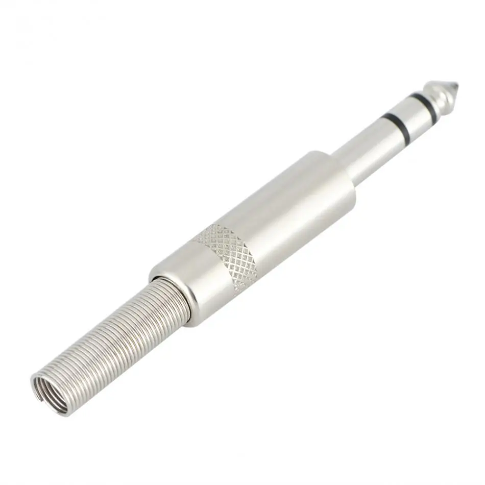 5 шт./компл. серебряный кабель покрытый металлом со 6 35 мм стерео разъем аудио под