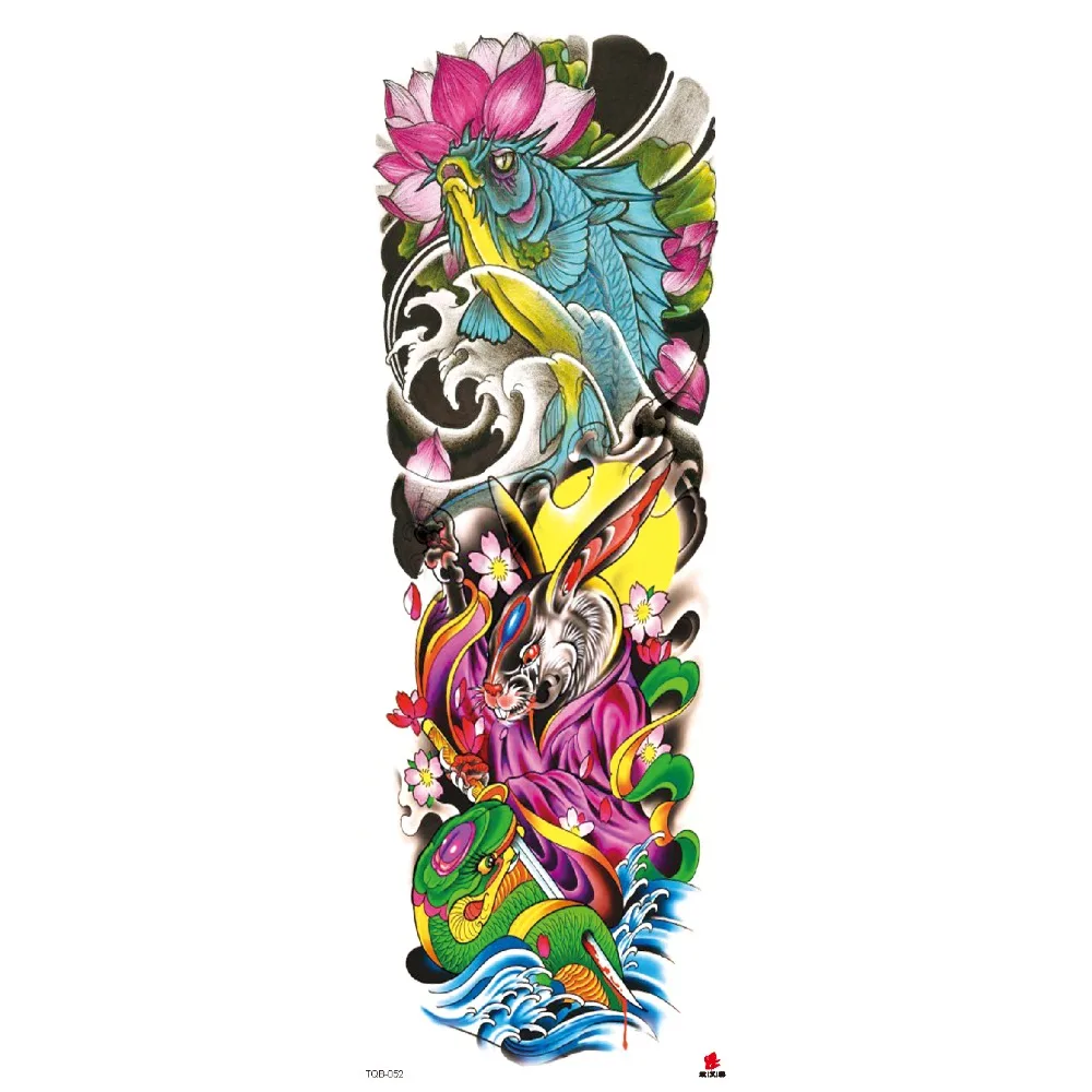 Full Body Art Arm Sleeve Tattoo 48*17CM Large Waterproof Tatoo Girl Flash TattooTemporary Stickers For Men | Красота и здоровье