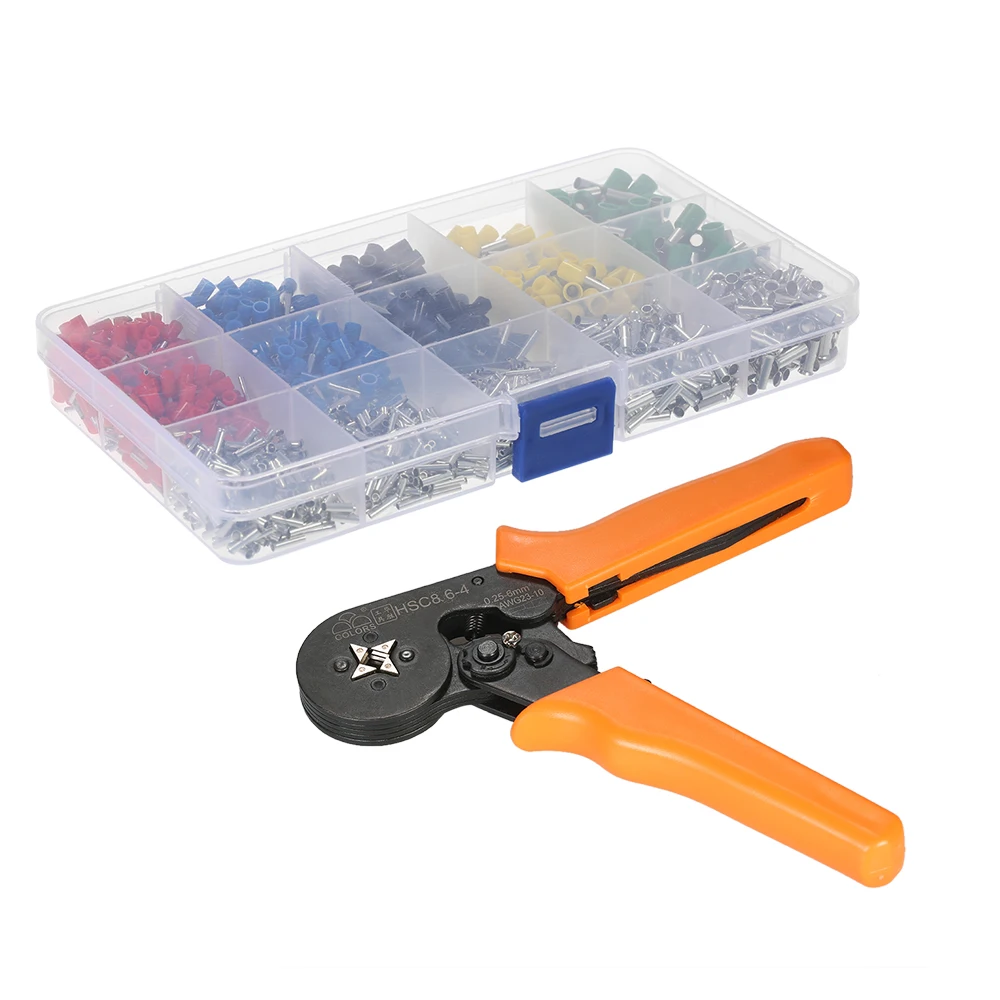 

multitool hand tools Cable Wire Crimper Crimping Pliers Tool Crimpers 0.25-6.0mm + 1640pcs End Crimp Terminals Wire Connector