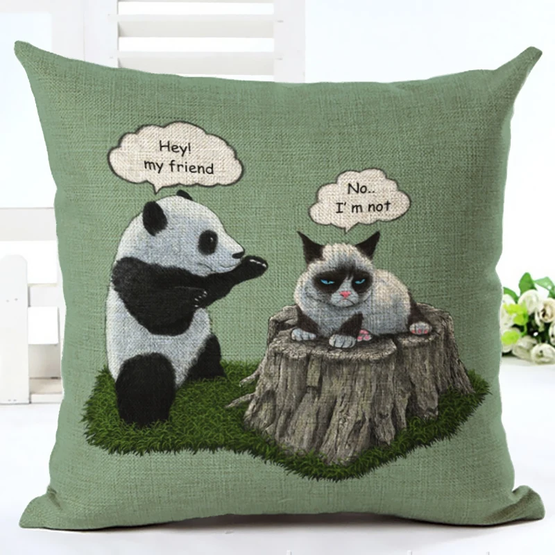 Модный Чехол на подушку с цифровой печатью милый рисунок кошки наволочка