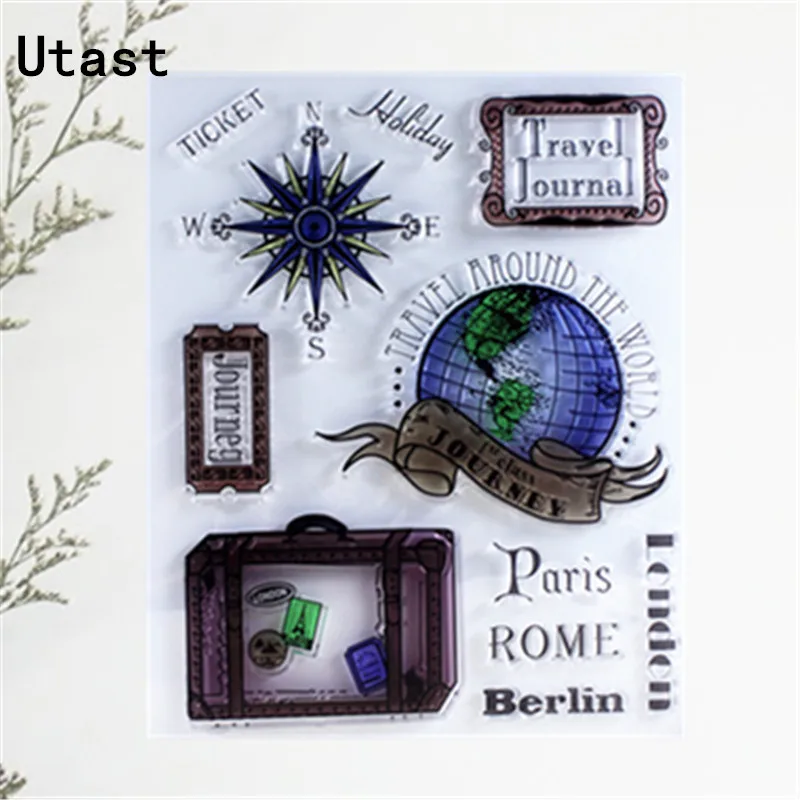 Праздничный журнал дорожные прозрачные силиконовые штампы/прозрачный резиновый