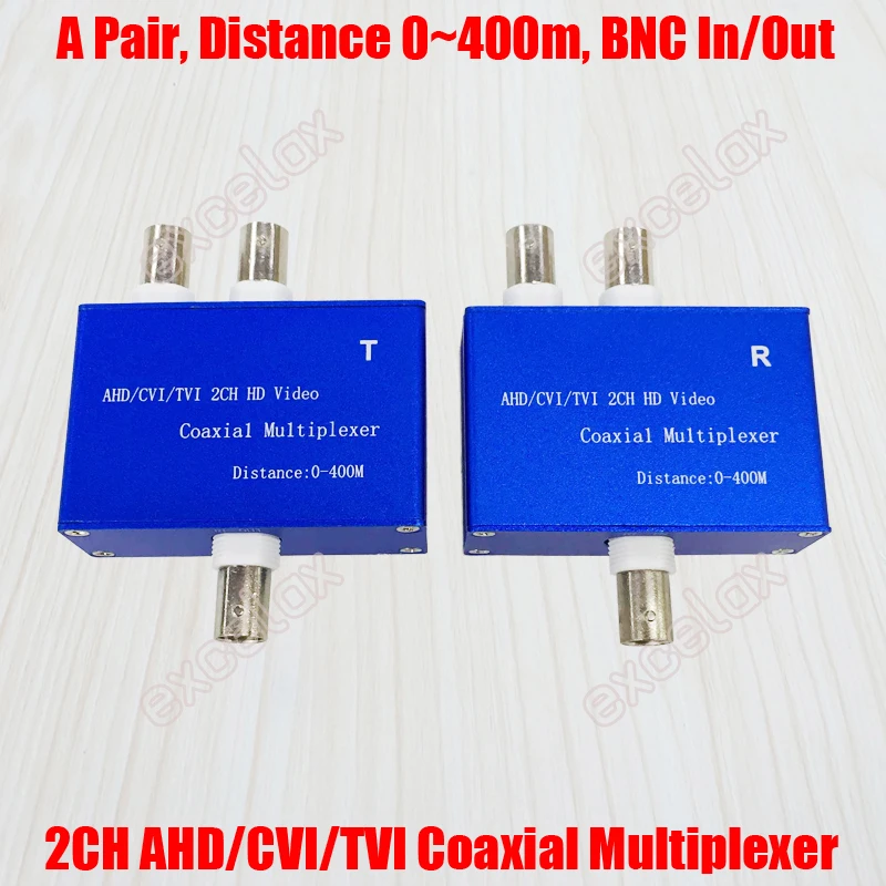 2 канала 3MP 2MP 1080P HD AHD CVI TVI CVBS коаксиальный видео сигнал мультиплексор 2CH передатчик и приемник коаксиальный кабель расстояние 400 м