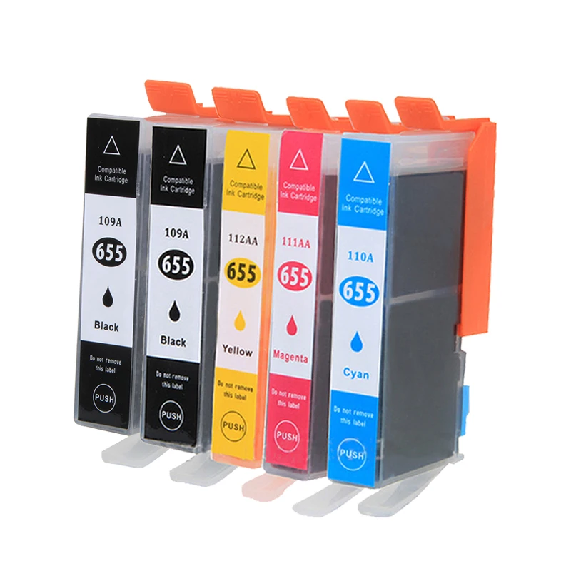 HWDID 5 шт. чернильный картридж для HP 655 hp deskjet 3525 5525 4615 4625 CZ109AE CZ110AE CZ111AE CZ112AE |