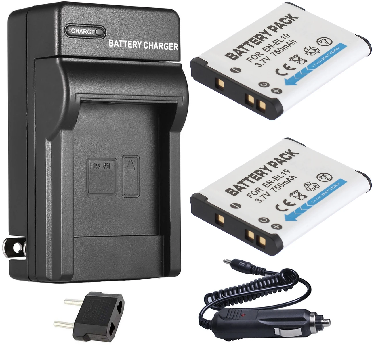 EN EL19 аккумулятор 2 Pack + зарядное устройство для Nikon Coolpix S3100 S3200 S3300 S3400 S3500 S3600 S3700 S6800