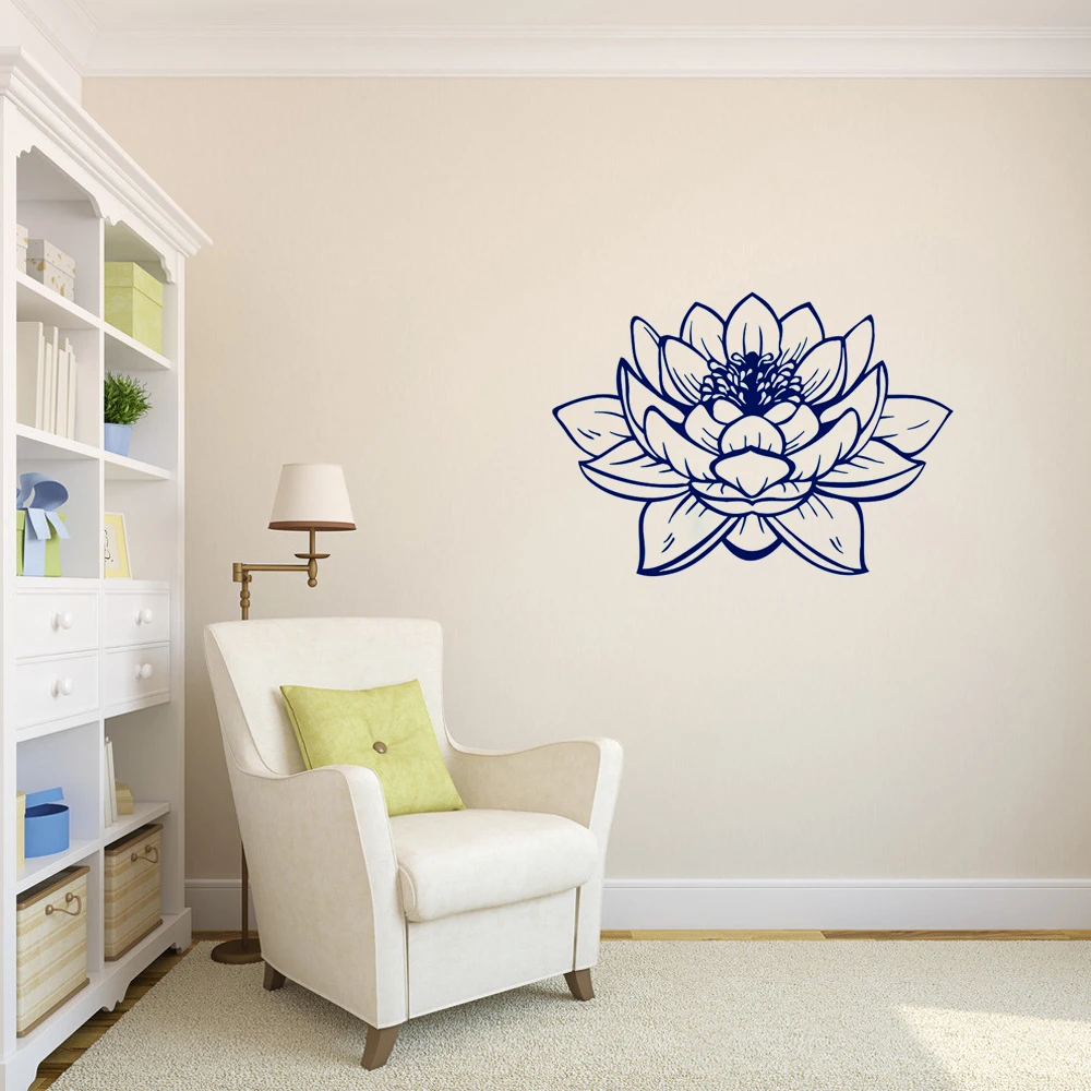 

Stickers Muraux Lotus Flower Pattern Vinyl Wall Art Decals Wallpaper for Living Room Home Decor Fresco House Decoration