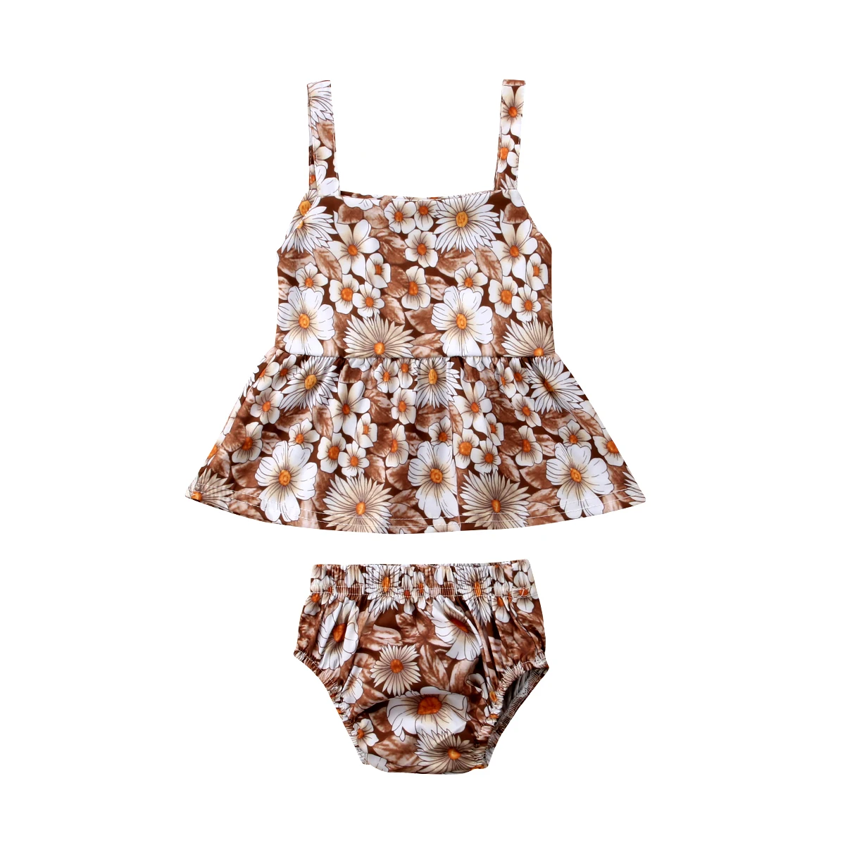 Для новорожденных девочек цветок платье без рукавов топы и шорты трусы одежда