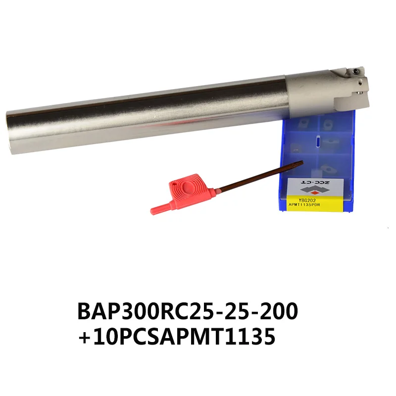 C25-25-200-APMT BAP 300R фреза инструменты с 10 шт. APMT1135PDR держатель фрезерного инструмента Торцевая мельница для фрезерного станка с ЧПУ для вставки APMT1135 - Длина режущей кромки: C25-25-200-APMT