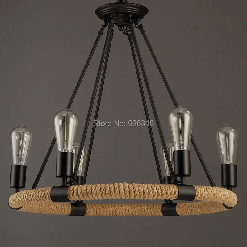 Урожай Веревка Подвеска Свет Лампы Лофт Творческая Личность Промышленные Эдисон