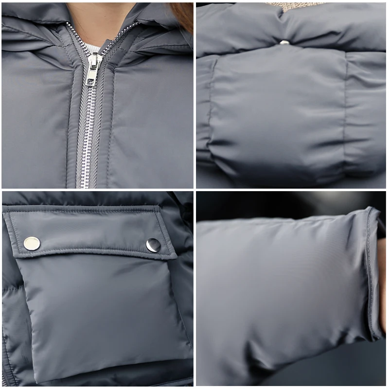 2019 с капюшоном хлопковая стеганая зимняя куртка для женщин Oversize Теплый Новый s