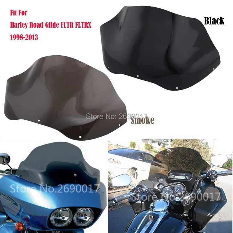 Черный 12 5 ''Flare лобовое стекло подходит для 98 13 Harley Road Glide FLTR FLTRX|Козырьки от